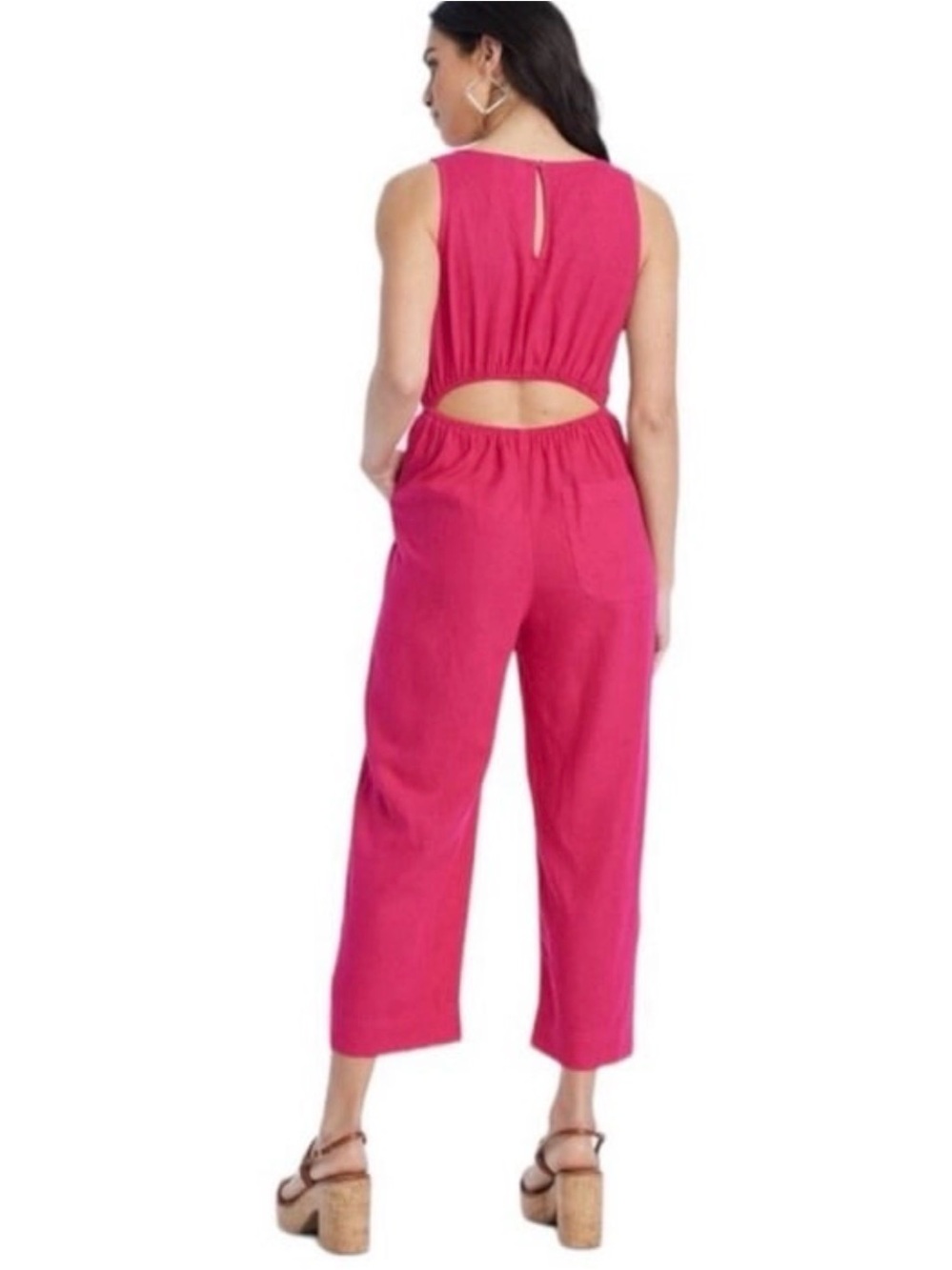 Universal Thread Fuchsia Sleeveless Cutout Jumpsuit